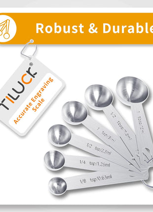 TILUCK Stainless Steel Measuring Cups & Spoons Set, Cups and Spoons,Kitchen Gadgets for Cooking & Baking (10)