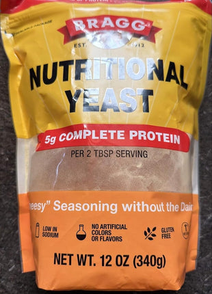 Bragg Premium Nutritional Yeast Seasoning - Vegan, Gluten Free – Good Source of Protein & Vitamins – Nutritious Savory Parmesan Cheese Substitute (Original, 12 Ounce (Pack of 1))