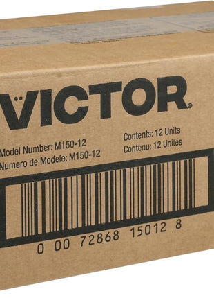 Victor Mouse Traps M150-12, Metal Pedal, Sustainably Sourced FSC Wood, Wooden Mouse Traps - Pack of 12