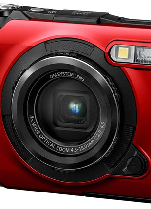 OM System OLYMPUS Tough TG-7 Red Underwater Camera, Waterproof, Freeze Proof, High Resolution Bright, 4K Video 44x Macro Shooting (Successor Olympus TG-6)