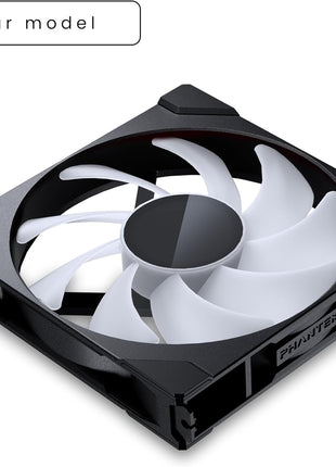 Phanteks M25-140 Gen2, 140mm ARGB High Performance Cooling Fans, Daisy-Chain Unified Fan Frame, Infinity Mirror hub, Single Cable Connection, Black