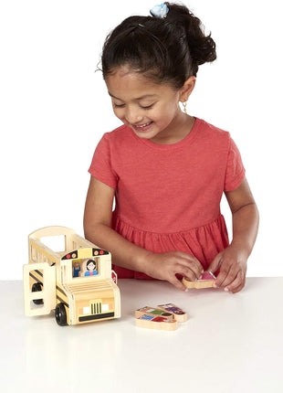 Melissa & Doug School Bus Wooden Play Set with 7 Play Figures