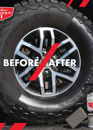 Jay Leno's Garage Tire Shine Delivers long-lasting High Gloss with a Deep Black Wet Look Glow. This Tire Dressing Spray and Car Tire Shine Work as Auto Detailing Care for Wheels and Tires – 16 oz.