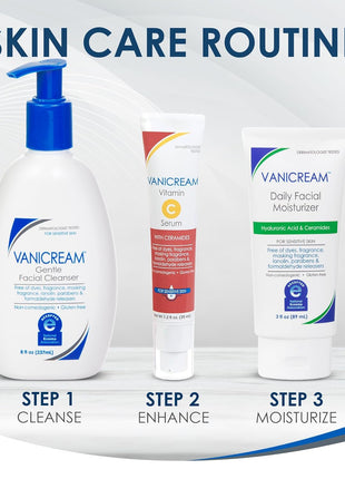 Vanicream Daily Facial Moisturizer, Face Cream with 5 Key Cermides & Hyaluronic Acid, 3 Fl Oz, Formulated Without Common Irritants for Sensitive Skin, Lightweight, Non-Greasy Hydration