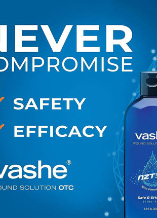 Vashe Wound Solution OTC | Pure Hypochlorous Acid-Preserved Wound Cleanser | Home Wound Care | Non-Cytotoxic and Skin-Neutral pH | 8.5 Fl Oz