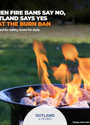 Outland Living Portable Propane Fire Pit, 19-inch, 58,000 BTU with Fire Pit Cover & Carry Kit, Smokeless Gas Firebowl | Perfect for Camping, Patio, Backyard, Tailgating, Deck, RV| Black 893 Deluxe