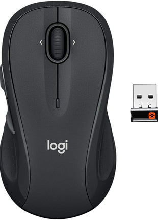 Logitech M510 Full Size Ambidextrous 2.4 GHz Wireless Mouse | 2.4 GHz USB-A Nano Receiver, tilt-to-scroll function, 2-year battery life, Windows Mac Linux compatible, certified for Chrome
