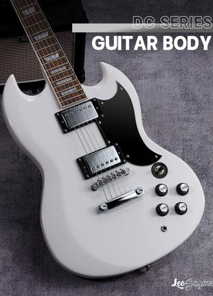 Leo Jaymz 39 Inch Solid Body Electric Guitar   Poplar Wood Body 1/4Maple Neck and Laurel Wood Fretboard (White)