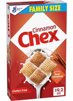 Cinnamon Chex Cereal, Gluten Free Breakfast Cereal, Made with Whole Grain, Family Size, 19.2 oz