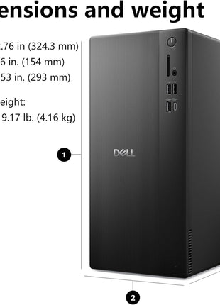 Dell Pro Tower Plus Core Ultra 7 265 32GB DDR5 1TB SSD Desktop Computer | AI Boost with Intel 20-Core 13 TOPS NPU up to 5.3GHz, DVD-RW, 3 DisplayPorts, 2 USB-C, Windows 11 Pro Business PC