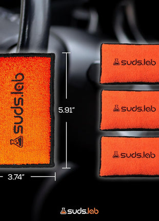 Suds Lab DS Microfiber Detailing Scrub Pad 2 Pack - Car Interior Cleaning & Detailing Microfiber Scrub Pads - Safe On Leather, Vinyl, Plastic, Etc.