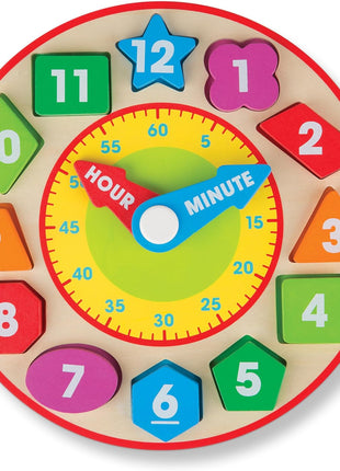 Melissa & Doug Shape Sorting Clock - Wooden Educational Toy