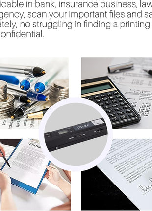 Portable Document Scanner, AOZBZ 900DPI Handheld Image Scanner, Scanning Wand,A4 Colour Photo Mobile Scanner Handy Scan (JPG/PDF Format, High Speed USB 2.0, Included 16G SD Card)