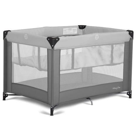 Dream On Me Zazzy Portable Playard with Bassinet - 360? Mesh Visibility, Quick Folding Travel Friendly Design, Carry Bag and Foldable Mattress Pad Included, Compact and Lightweight - Gray