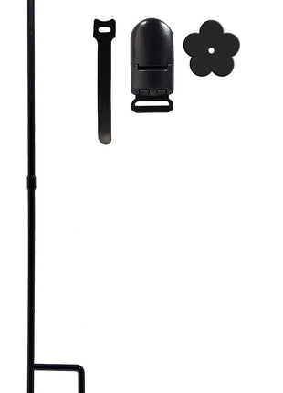 YEAHOME Garden Flag Holder Stand, Premium Yard Flag Holder Weather-Proof Metal Powder-Coated Flagpole with Clip and Stopper for Christmas Garden Flag, Outdoor Garden Decor Decoration