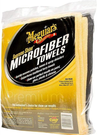 Meguiar's Supreme Shine Microfiber Towels for Cars, Ultra-Plush Car Microfiber Towel Set for Quickly Removing Product Without Leaving Swirls on Paint, Glass, Plastic, or Chrome