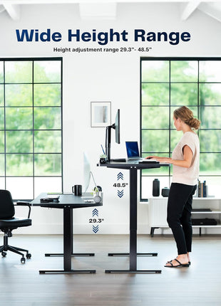 VIVO Electric 60 x 24 in Standing Desk, Memory Height Adjustment, 1B Series, Holds 220 lbs, One-Piece Black Top, Black Frame, DESK-KIT-1B6B