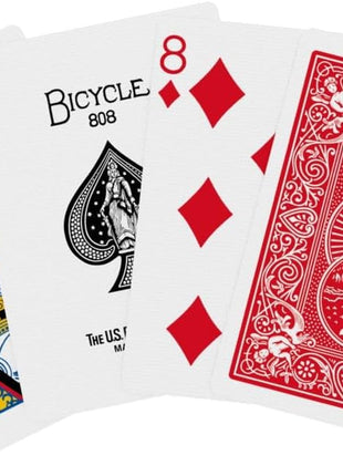 Bicycle Playing Cards 4 Pack Standard Index Poker Size Red and Black | Air Cushion Finish, Made in USA, 2 red and 2 black decks, 52 cards plus 2 Jokers per deck, For all card games