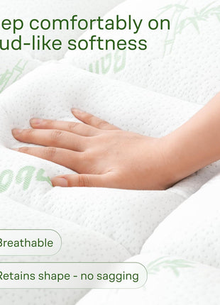 Ultra Soft Queen Size Mattress Topper   Viscose Made from Bamboo Pillow Top Mattress Pad for Back Pain Relief   Naturally Cooling for Hot Sleepers, Green