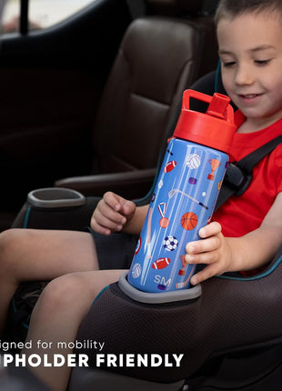 Simple Modern Kids Summit Water Bottle with Straw Lid | 14oz Stainless Steel Cup Insulated Tumbler for Toddlers, School | Pink Ballerina