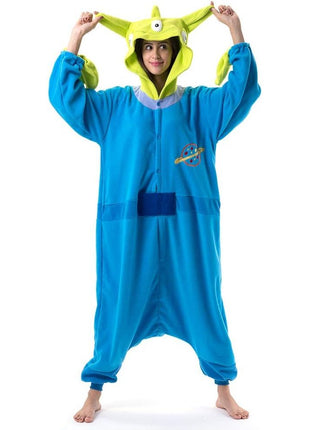 Beauty Shine Unisex Adult Onesie One Piece Pajamas Cosplay Cartoon Costume Halloween Christmas Sleepwear Jumpsuit Plush Homewear(Aliens, Small)
