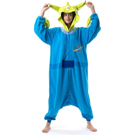 Beauty Shine Unisex Adult Onesie One Piece Pajamas Cosplay Cartoon Costume Halloween Christmas Sleepwear Jumpsuit Plush Homewear(Aliens, Small)