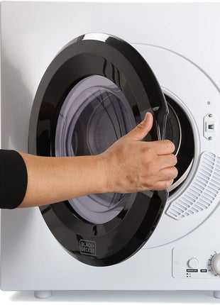 BLACK+DECKER 3.5 Cu. Ft. Portable Dryer, 13.2 lb. Capacity, 120V, BCED37 | Electric Dryer, 1500W 120V, Vented, Stainless Steel Drum, Portable Dryers for Laundry for Standard Wall Outlet