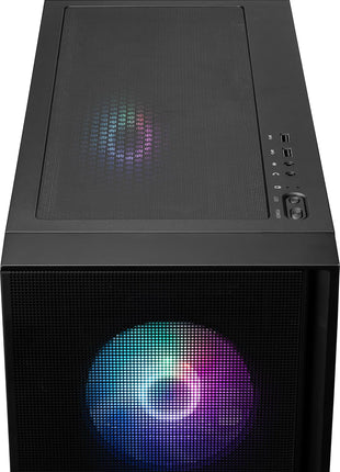MSI MAG Forge 321R Airflow - Premium Mid-Tower Gaming PC Case - Tempered Glass Side Panel - ARGB 120mm Fans - Liquid Cooling Support up to 360mm Radiator - Vented Front Panel