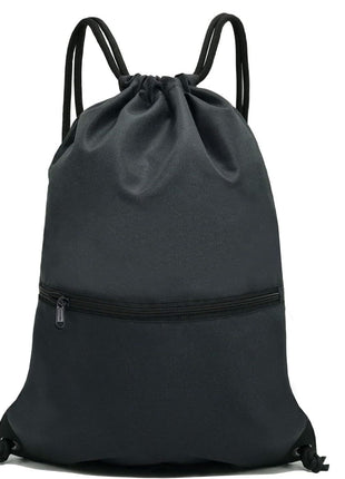 HOLYLUCK Drawstring Backpack Bag Sport Gym Sackpack - black