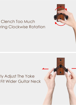 SNIGJAT Guitar Wall Mount 2 Pack, Hardwood Guitar Hanger Wall Hook Holder Stand with Screws, Guitar Wall Mount Hanger for Acoustic Guitar, Electric Guitar, Banjo, Bass, Mandolin