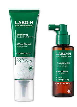 LABO-H Scalp Strengthening Scrub with Scalp Strengthening Tonic Serum Spray for Hair Growth & Anti-Loss | Vegan Korean Haircare with Rosemary Oil