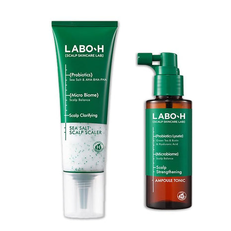 LABO-H Scalp Strengthening Scrub with Scalp Strengthening Tonic Serum Spray for Hair Growth & Anti-Loss | Vegan Korean Haircare with Rosemary Oil