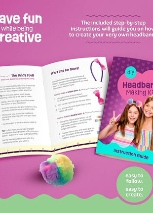 Pretty Me Headband Making Kit for Girls - Arts & Crafts Easter Gift - Make Your Own Fashion Headbands for Kids - DIY Hair Accessories - Gift for Ages 5-12 Year Old Girl - Little Kids Art & Craft Gifts