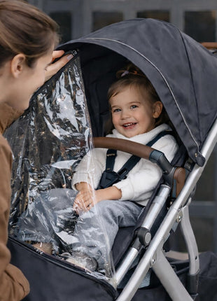 Rain Cover Fits for UPPAbaby Vista/Vista V2/Vista V3/Cruz/Cruz V2 Stroller â€“ Windproof Weather Shield with Zipper Window & Air Vents, All-Season Stroller Rain Protector