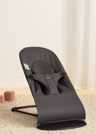 BabyBjörn Bouncer Balance Soft, Dark Gray, Woven/Jersey, Tri-Fabric | 2-in-1 Adjustable Baby Bouncer Seat and Toddler Chair, Newborn to Toddler (8-29 lbs), 4 Positions, Lightweight & Portable