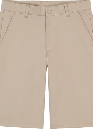 Nautica Boys' School Uniform Flat Front Twill Short, Khaki/Pull-on, 6