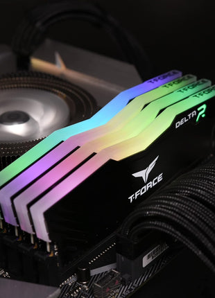 TEAMGROUP T-Force Delta RGB DDR4 16GB (2x8GB) 3600MHz (PC4-28800) CL18 Desktop Gaming Memory Module Ram TF3D416G3600HC18JDC01 - Black