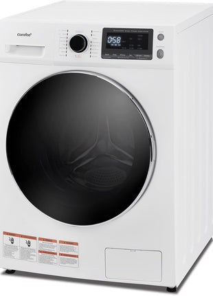 COMFEE' 24" Washer and Dryer Combo 2.7 cu.ft 26lbs Washing Machine Steam Care, Overnight Dry, No Shaking Front Load Full-Automatic Machine, Dorm White