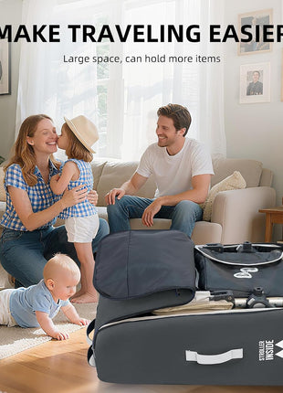 CARAMBOLA Stroller Bag for Airplane,Travel Bag - Compatible with UPPAbaby Vista/V1 V2 V3, Cruz/V1 V2 V3 |Rolling Wheel Bag with Storage Pocket, Waterproof, Rolling Wheels, Multiple Handles | Grey