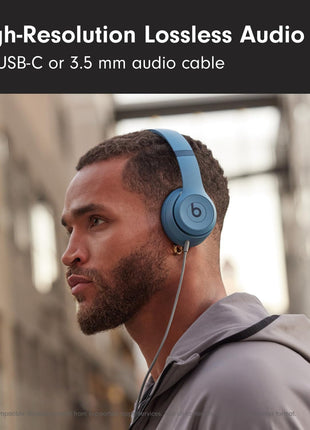 Beats Solo 4 - Wireless On-Ear Bluetooth Headphones, Up to 50-Hour Battery Life, Ultra-Lightweight Comfort, Powerful and Balanced Sound, Apple & Android Compatible - Slate Blue