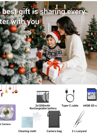 Digital Camera, FHD 4K Digital Camera for Kids Purple with 64GB SD Card 16X Digital Zoom, Cameras for Photography Compact Point and Shoot Camera for Teen Boys Girls Kids Autofocus Camera Digital