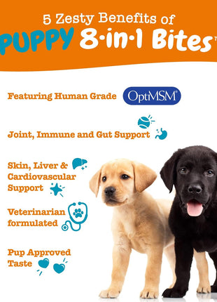 Zesty Paws Puppy 8-in-1 Multivitamin Soft Chews + Puppy Calming Soft Chews