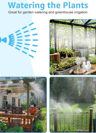Bonviee Misters for Outside Patio - 75FT Misting Cooling System with 28 Brass Nozzles and 3/4 inch Adapter, 23M DIY Outdoor Misters Kit for Garden, Greenhouse, and Patio Cooling