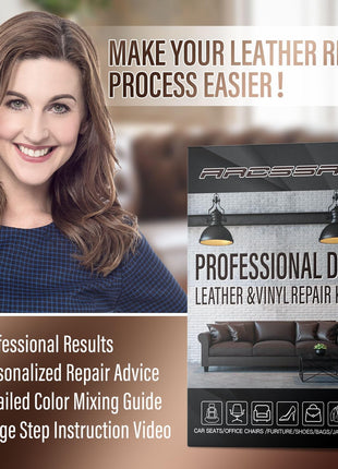 ARCSSAI ARCSSAL Leather & Vinyl Repair Kit, Sofa, Jacket, Car Seats and Purse. Leather Repair Kit. Super Easy Instructions to Match Any Color, Restore Any Material, Bonded, Italian, Pleather, Genuine