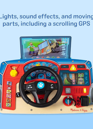 Melissa & Doug PAW Patrol Rescue Mission Wooden Dashboard Kids Activity Board, Toddler Sensory Toys, Pretend Play Driving Toy, PAW Patrol Toys for Kids Ages 3+