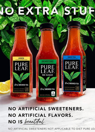 Pure Leaf Iced Tea, Extra Sweet, Real Brewed Tea, 18.5 Fl Oz Bottles (Pack Of 12)