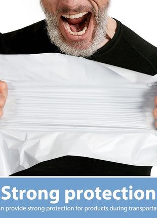 Metronic Poly Mailers 14.5x19 100 Pcs Large Shipping Bags for Clothing Mailing Bags with Strong Self-sealing Adhesive Waterproof and Tear-Proof Postal Bags in White