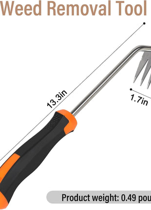 Weed Remover Tool,Portable Garden Weeder Tool,New Gardening Weeding Tools,for Garden Hand Tools for Vegetable Gardening Backyard Farm Planting & Uprooting Weeding Tool (Rubber Handle)