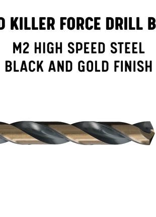 Drill America - KFD3/16P12 3/16 inch High Speed Steel Black & Gold KFD Split Point Drill Bit (Pack of 12), KFD Series
