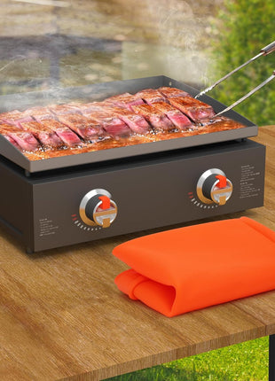 Silicone Griddle Mat Cover for Blackstone - 22 Inch True All-Encompassing Coverage Heavy Duty Food Grade Grill Buddy Mat, All Season Cooking Surface Protective Cover